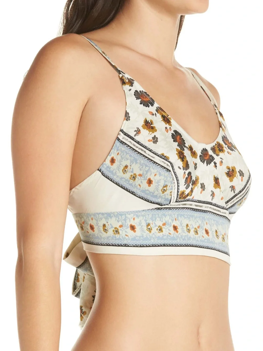 Free People Day To Night Silky Crop Top Brami Ivory